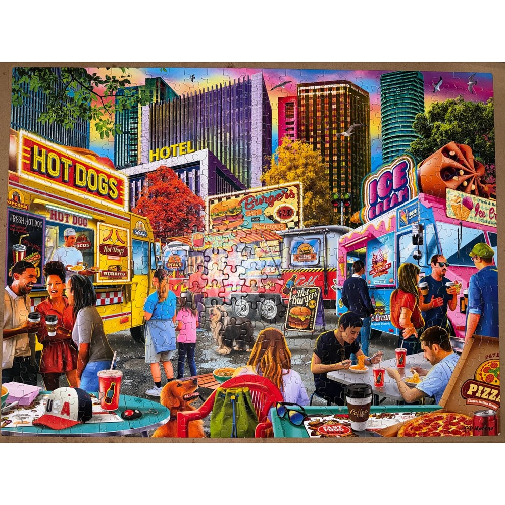 Ceaco Food Truck Festival 500 Piece Jigsaw Puzzle Prime Prima with Bonus Poster